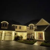 Custom Christmas lights on a beautiful property