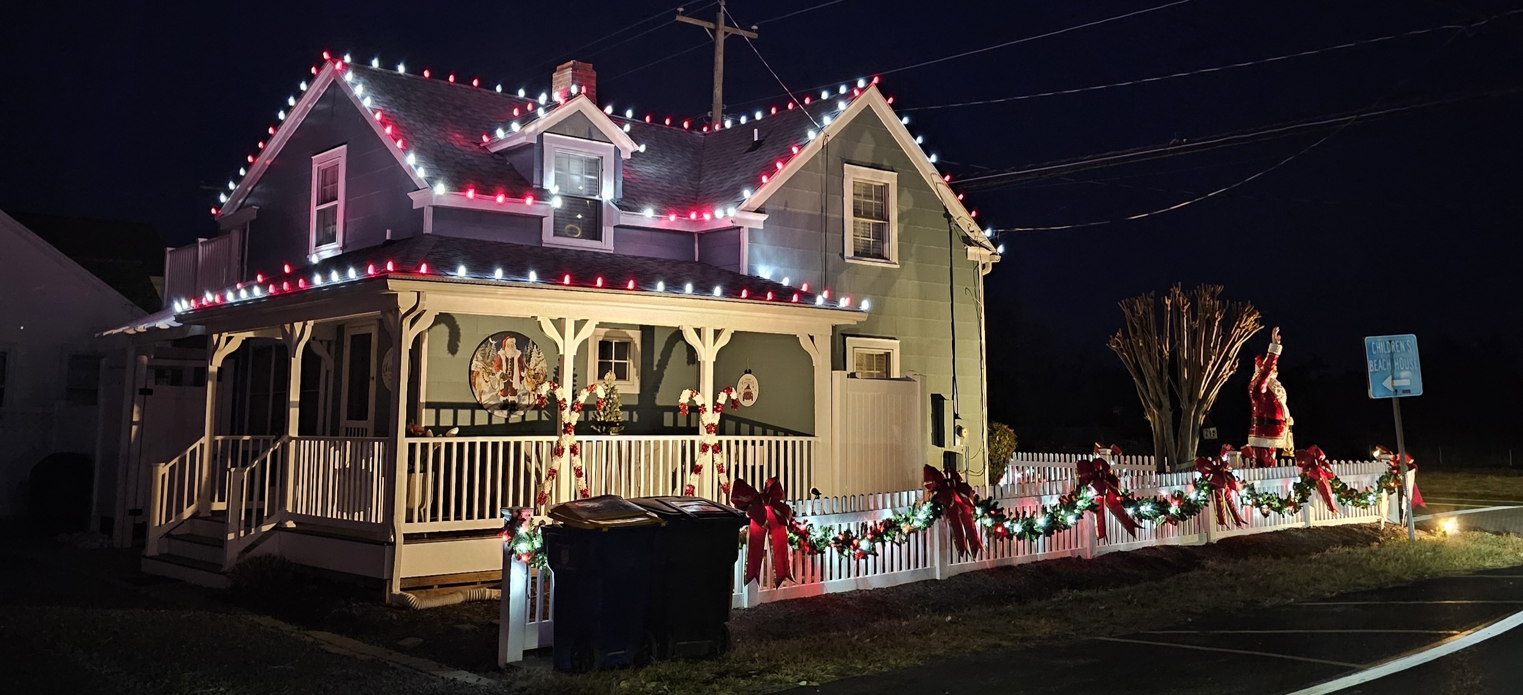 Christmas light installation in Lewes, DE